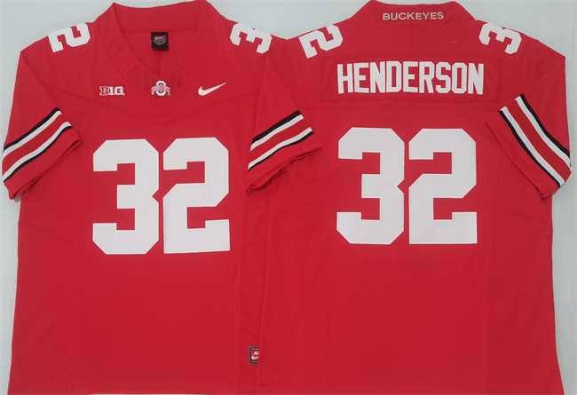 Men%27s Ohio State Buckeyes #32 TreVeyon Henderson Red 2025 F.U.S.E. Limited Stitched Jersey